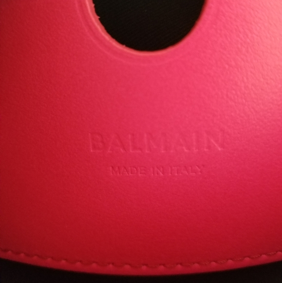 Balmain B-Army Canvas Leather Shoulder Bag White Pink - Picture 3 of 7